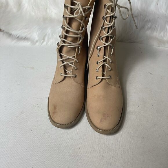 Flings leather suede camel Prairie lace up boots size 7 - Picture 2 of 10